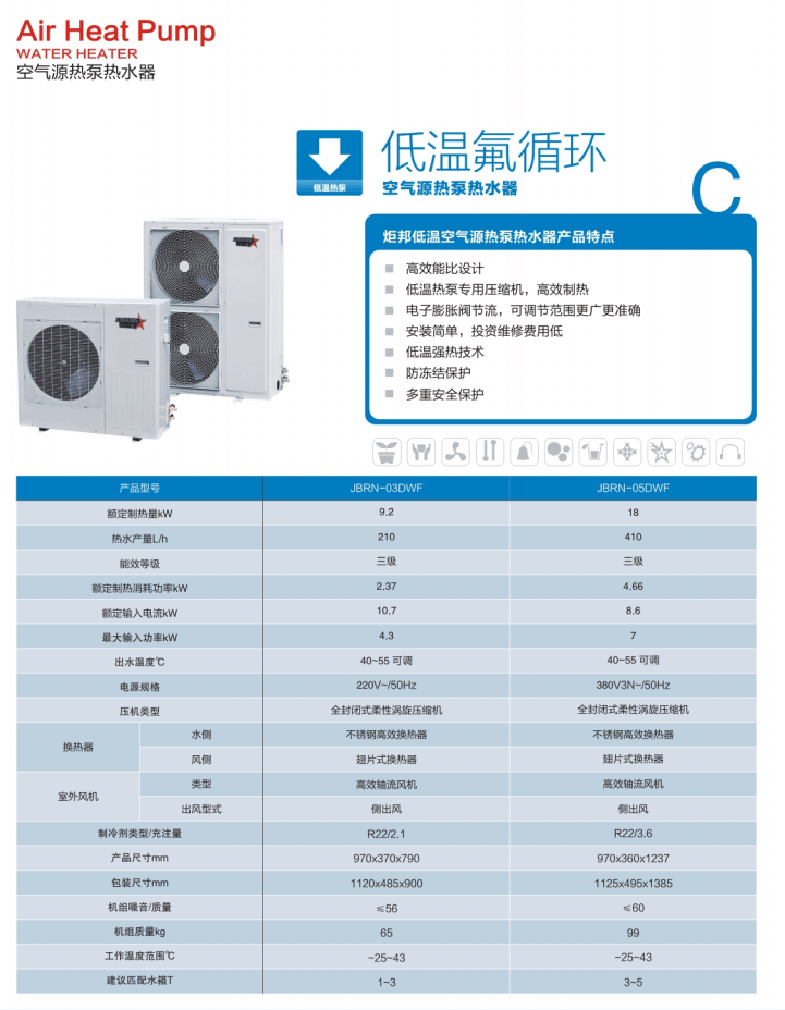 低溫氟循環(huán)空氣能熱水器